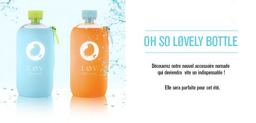 lovely bottle co brandée pour lov organic, par my eco design