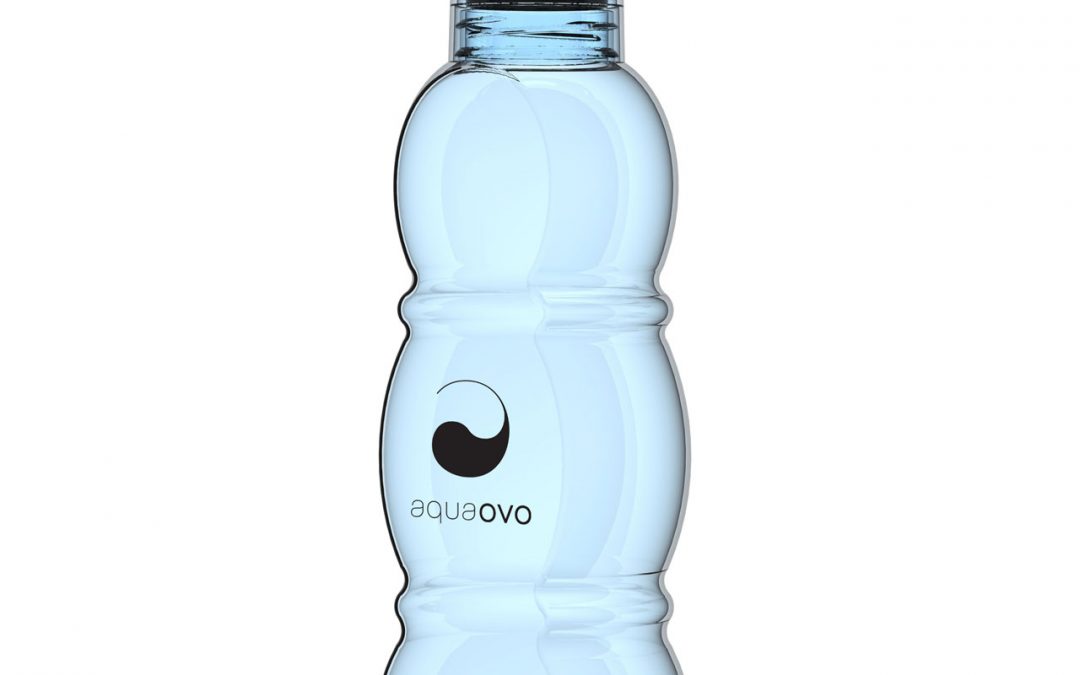 Advertising bottle made in France, with a large marking area