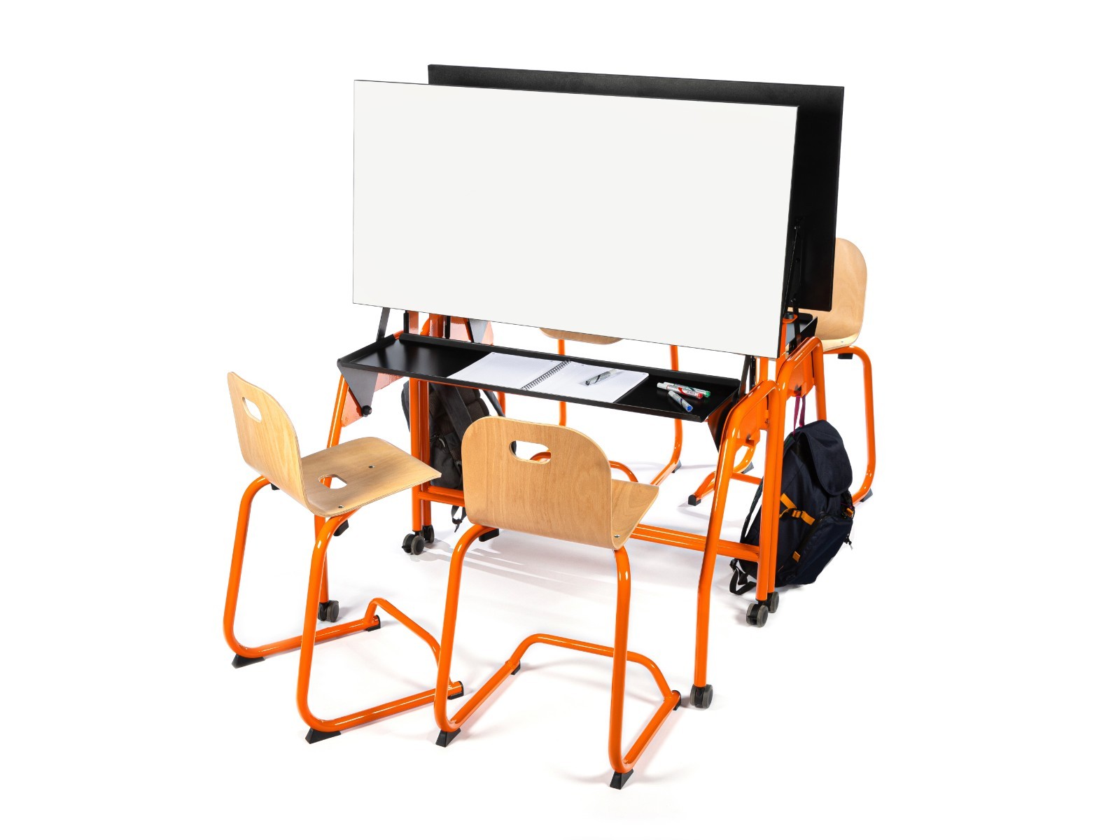 Bi-plane school table for flexible class