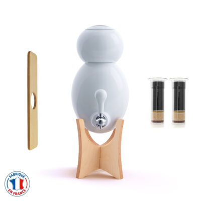 Aquaovo fontaine filtrante bois avec kit de démarrage