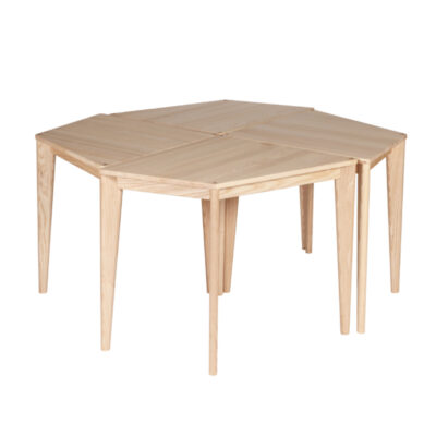 4 tables en bois massif DYN, tables modulables