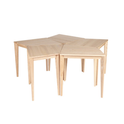 Table professionnelle en bois modulable, groupe de 5 tables
